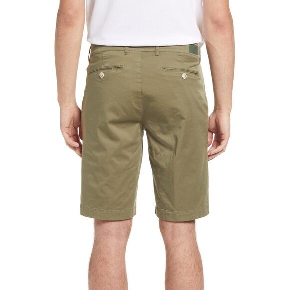 Brax Feel Good Bozen Flat Front Stretch Cotton Bermuda Shorts Green 33 NEW - Picture 2 of 16